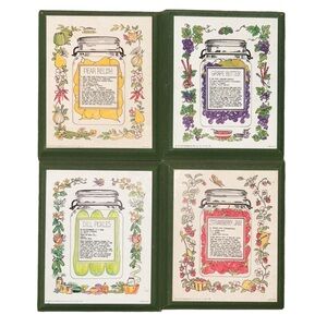 4 Scafa Tornabene Art 1975 Canning Recipe Wooden Plaques 6x5 Preserves